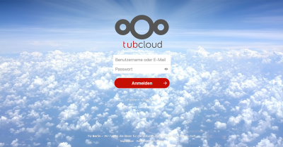  Klick öffnet Link: Startseite der TU Cloud
