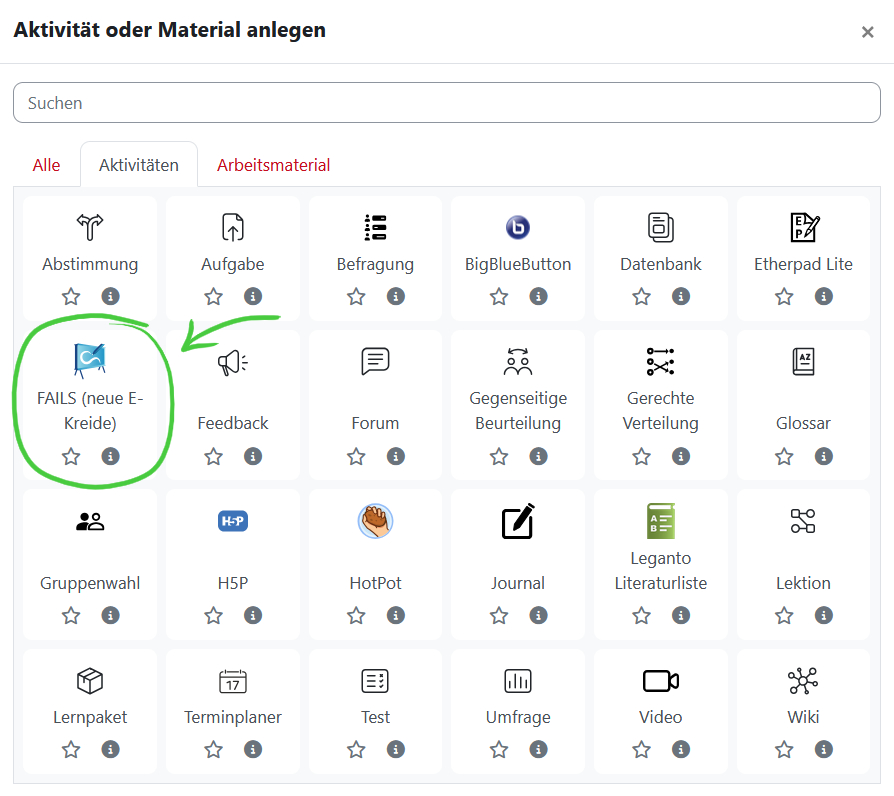  Screenshot Moodle-Aktivität E-Kreide auswählen 