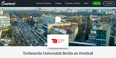  Klick öffnet Link: Startseite des Overleaf-Portals der TU Berlin