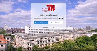  Klick öffnet Link: Startseite des Chatprogramms Matrix der TU Berlin 
